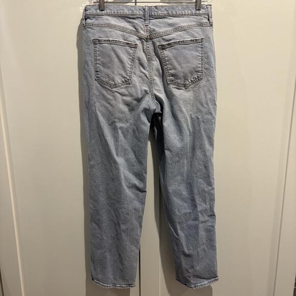 Light Wash Loose Jeans Womens 14 Blue Regular High Rise 90s Straight Denim Relax - Picture 6 of 13